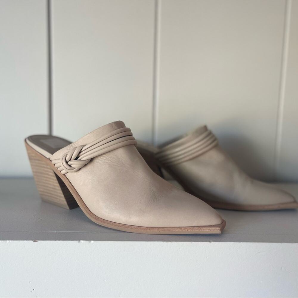 NWOT - Dolce Vita - Sita Cream Leather Mules - Picture 5 of 11